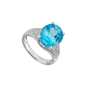 Nhẫn Vàng trắng 14K đính đá Topaz PNJ TPXMW000005