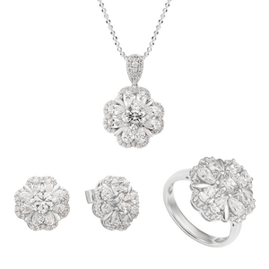 Bộ trang sức Vàng Trắng 10K PNJ 00180-02677