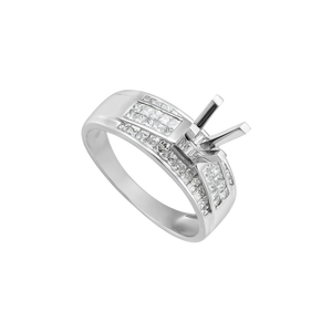 Vỏ nhẫn Kim cương Vàng trắng 18K PNJ 00DDW000331