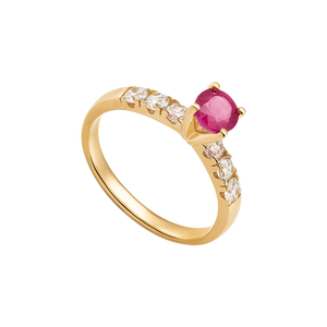 Nhẫn Vàng 18K đính đá Ruby PNJ RBXMY000579