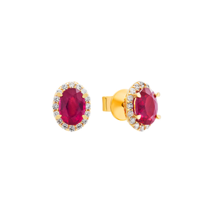 Bông tai Vàng 18K đính đá Ruby PNJ RBXMY000029