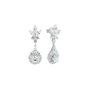 Bông tai Vàng trắng 10K đính đá ECZ PNJ XMXMW001623