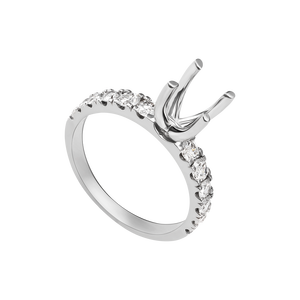 Vỏ Nhẫn Kim cương Vàng Trắng 18K PNJ 00DDW006988