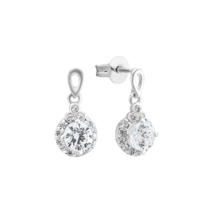 Bông tai bạc đính đá PNJSilver hình giọt nước XMXMK000138