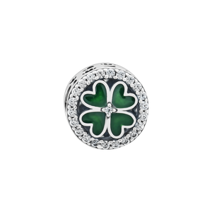 Hạt charm xỏ DIY PNJSilver hình cỏ 4 lá 00XMW060001