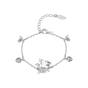 Lắc tay trẻ em Bạc đính đá Disney|PNJ Aristocats XMXMW060149