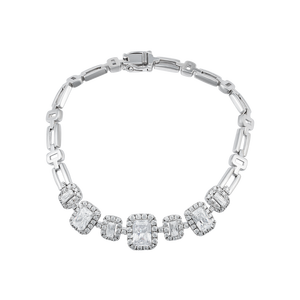 Lắc tay Vàng trắng 10K đính đá ECZ PNJ XMXMW000099