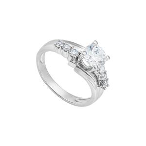 Nhẫn Vàng trắng 10K đính đá ECZ PNJ XMXMW000107