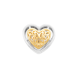 Hạt Charm xỏ Bạc DIY PNJSilver hình trái tim lưới 0000L060001