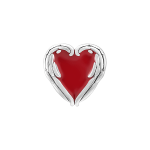 Hạt Charm xỏ Bạc DIY PNJSilver hình trái tim đỏ 0000L060004