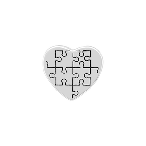 Hạt Charm xỏ Bạc DIY PNJSilver hình mảnh ghép trái tim 0000W060017