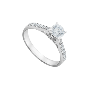 Nhẫn Vàng trắng 10K đính đá ECZ PNJ XMXMW000127