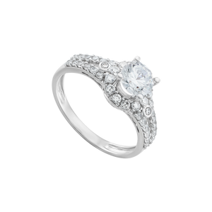 Nhẫn Vàng trắng 10K đính đá ECZ PNJ XMXMW000131