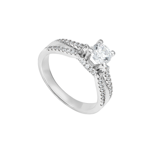 Nhẫn Vàng trắng 10K đính đá ECZ PNJ XMXMW001736