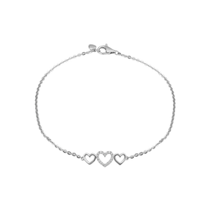 Lắc chân bạc đính đá PNJSilver hình trái tim XM00K000021