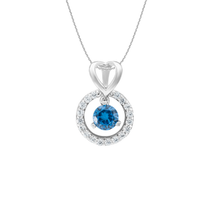 Mặt dây chuyền Bạc đính đá màu xanh PNJSilver ZTXMK000065