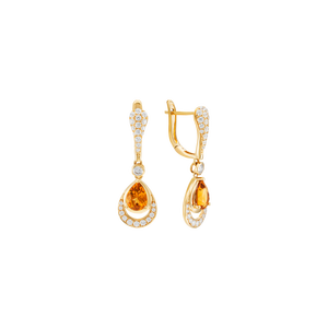 Bông tai Vàng 18K đính đá Citrine PNJ CTXMY000200