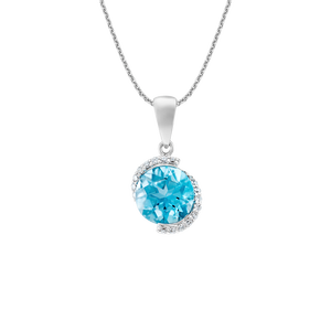 Mặt dây chuyền Vàng trắng 14K đính đá Topaz PNJ TPXMW000136