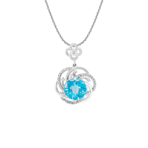 Mặt dây chuyền Vàng trắng 14K đính đá Topaz PNJ TPXMW000142