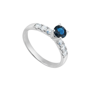 Nhẫn Vàng trắng 14K đính đá Sapphire PNJ SPXMW000220