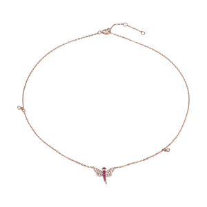 Dây cổ Vàng 14K Đính đá Ruby PNJ RBMXX000004