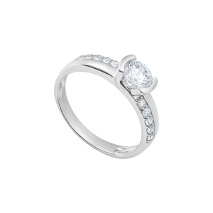 Nhẫn Vàng trắng 10K đính đá ECZ PNJ XMXMW000119