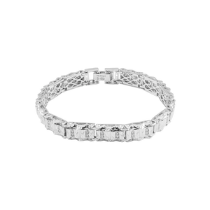 Lắc tay Vàng trắng Ý 18K đính đá ECZ PNJ XM00W000374