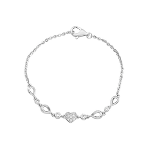 Lắc tay Bạc đính đá PNJSilver hình trái tim XMXMK000035