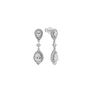 Bông tai Vàng Trắng 10K đính đá ECZ PNJ XMXMW002461