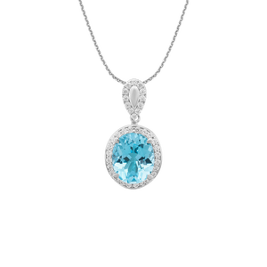 Mặt dây chuyền Vàng trắng 14K đính đá Topaz PNJ TPXMW000379