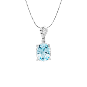 Mặt dây chuyền Vàng trắng 14K đính đá Topaz PNJ TPXMW000389