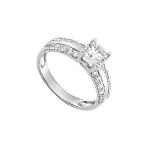 Nhẫn Vàng trắng 10K đính đá ECZ PNJ XMXMW000118