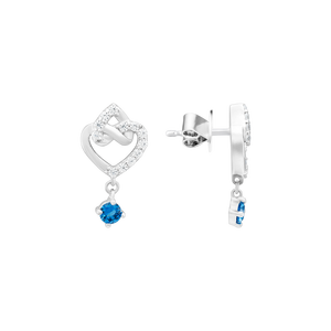 Bông tai Bạc đính đá màu xanh dương PNJSilver Fantasia ZTXMK000029