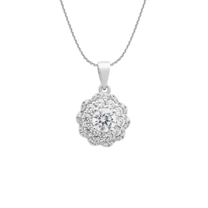 Mặt dây chuyền bạc đính đá PNJSilver hình bông hoa XMXMK000235