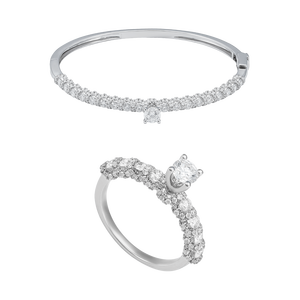 Bộ trang sức Kim cương Vàng trắng 14K PNJ 12630-01032