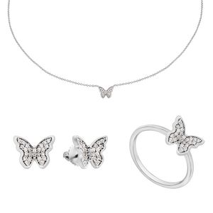 Bộ trang sức Kim cương Vàng trắng 14K PNJ 60595-60388