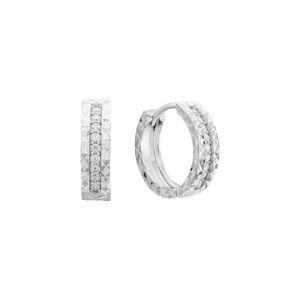 Bông tai Vàng trắng Ý 18K đính đá ECZ PNJ XM00W001395