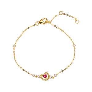 Lắc tay Vàng 14K đính đá Synthetic Disney|PNJ Snow White & the Seven Dwarfs ZTXMY000119