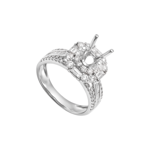 Vỏ nhẫn Kim cương Vàng trắng 18K PNJ 00DDW007147