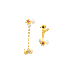 Bông tai Bạc đính đá PNJ ❤️ HELLO KITTY PFMXY000004