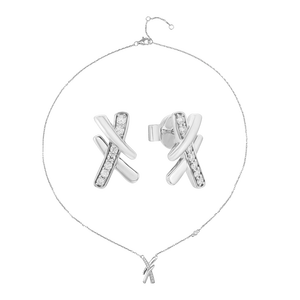 Bộ trang sức Kim cương Vàng trắng 14K PNJ 03412-00543