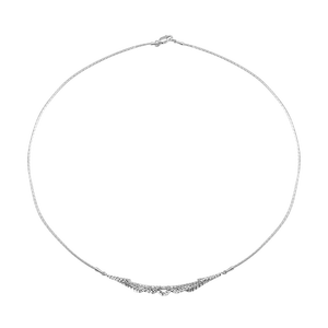 Dây cổ Vàng trắng Ý 18K đính đá ECZ PNJ XMXMW000466