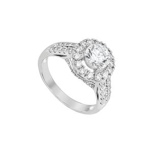 Nhẫn Vàng trắng 10K đính đá ECZ PNJ XMXMW000096