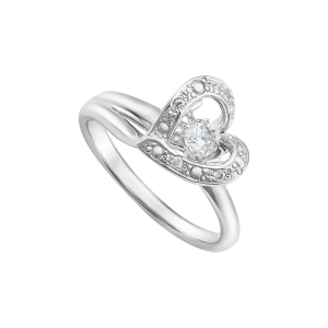Nhẫn Bạc đính đá PNJSilver hình trái tim XMXMW060005