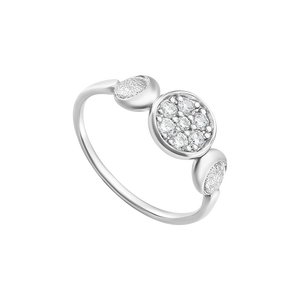 Nhẫn Bạc đính đá PNJSilver hình hoa viền tròn XMXMW060011