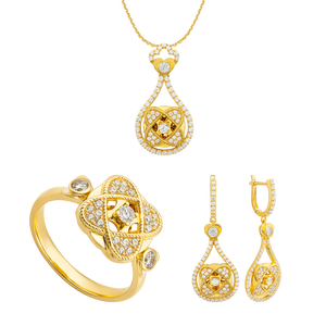 Bộ trang sức Vàng 14K đính đá ECZ PNJ Kim Bảo Như Ý 06354-10544