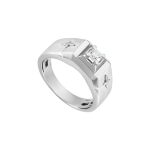 Nhẫn nam Kim cương Vàng trắng 14K PNJ DD00W005783