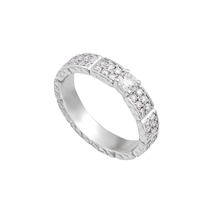 Nhẫn cưới Kim cương Vàng trắng 14K PNJ DDDDW009971