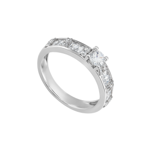 Nhẫn cưới Vàng trắng 10K đính đá ECZ PNJ XMXMW005104