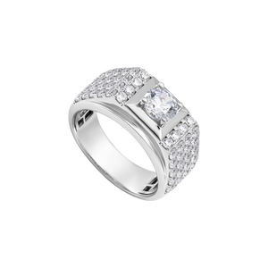 Nhẫn nam Vàng trắng 10K đính đá ECZ XMXMW005194